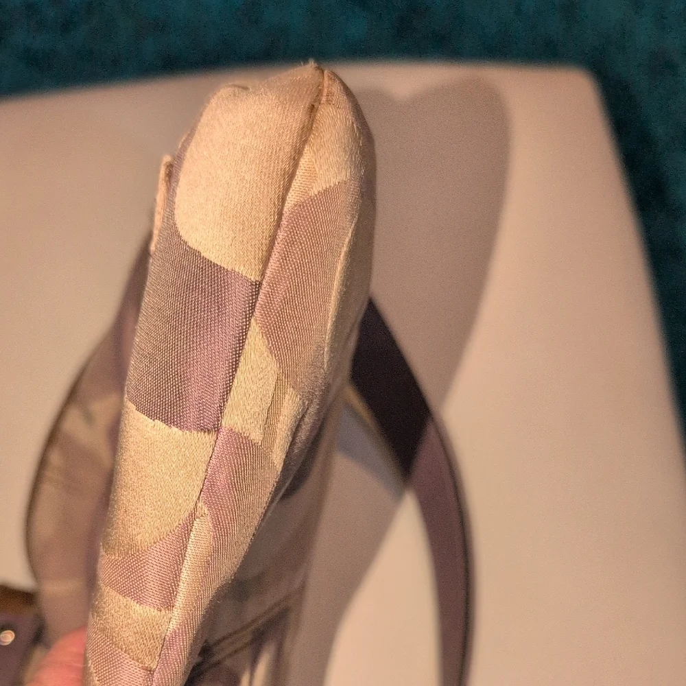 Coach Tan, Brown and Purple Crossbody Bag